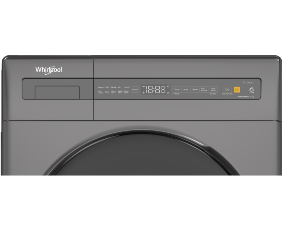 10.5kg Whirlpool SaniCare Front Load Washer Grey