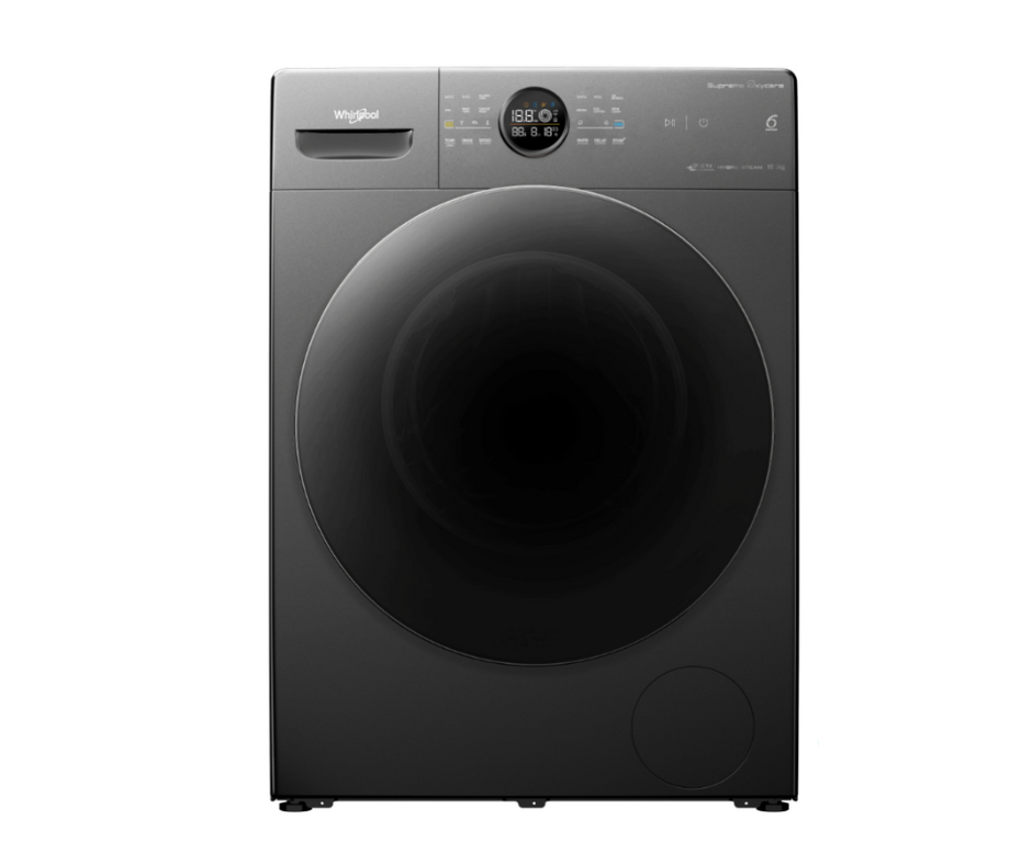 10.5kg Whirlpool Supreme OxyCare Front Load Washer Grey