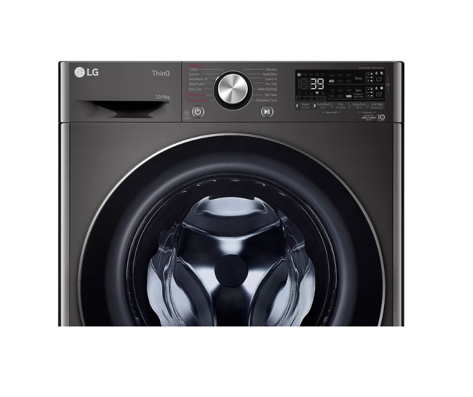 10/6kg LG AI Direct Drive Front Load Washer Dryer Black
