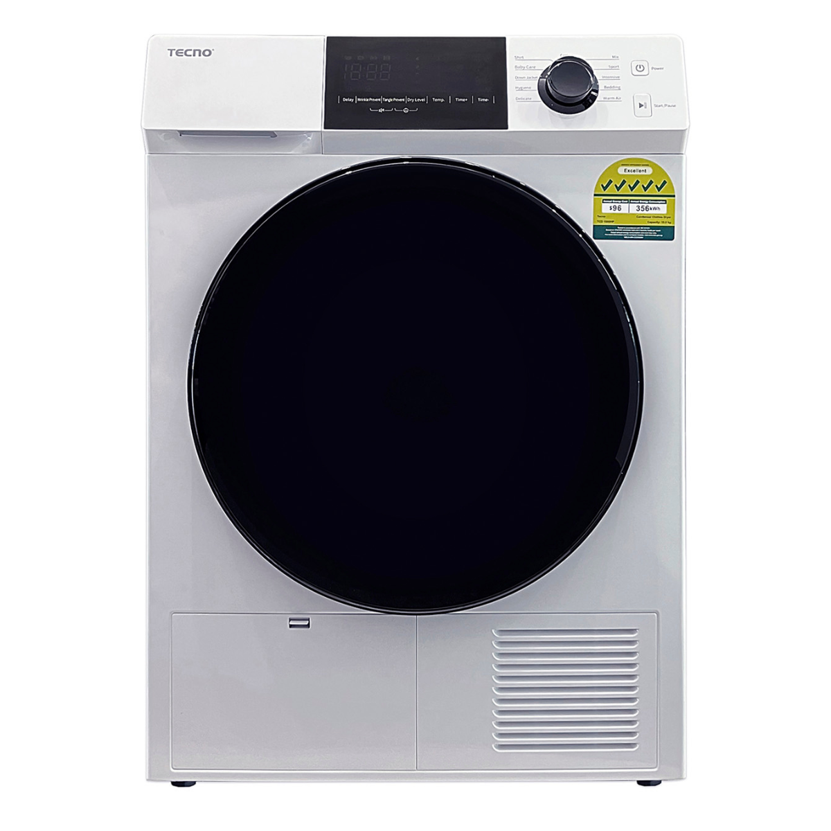 10kg Tecno Front Load Heat Pump Dryer