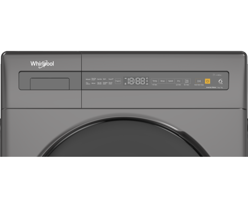 11/7kg Whirlpool SaniCare Front Load Washer Dryer