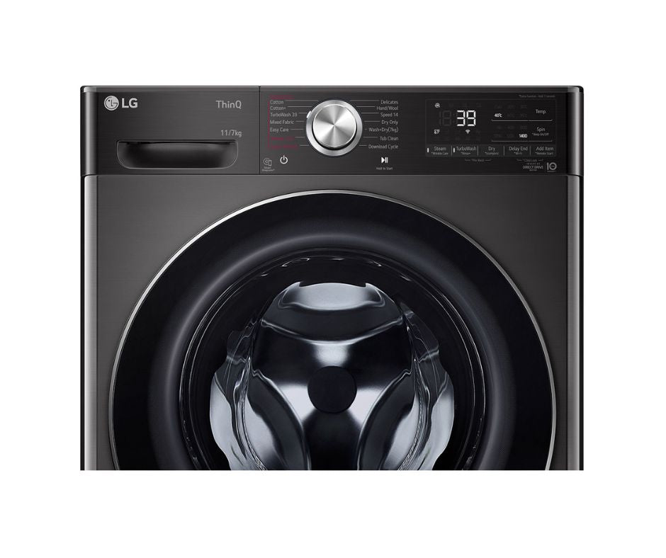 11/7kg LG AI Direct Drive Front Load Washer Dryer Black