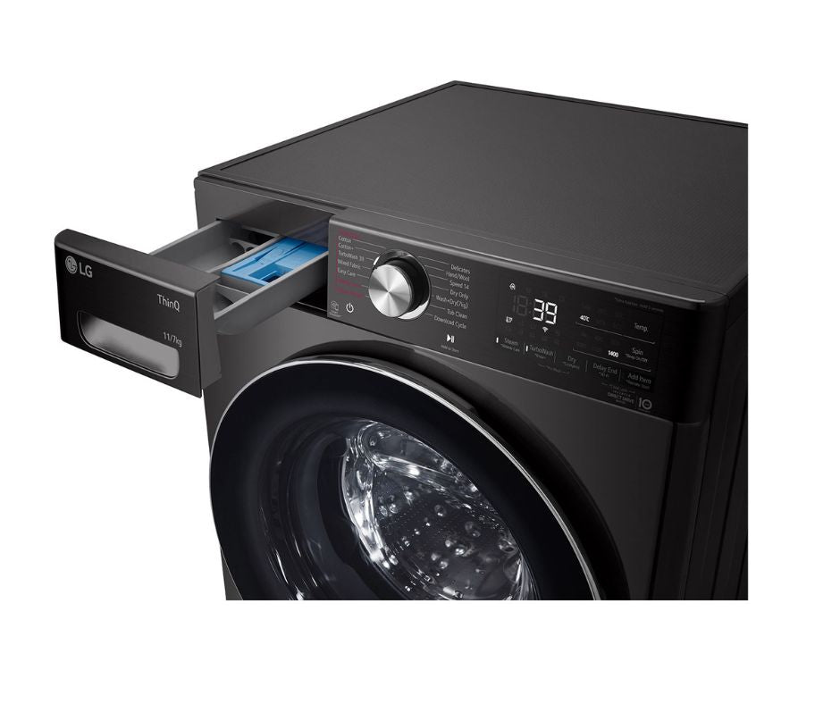 11/7kg LG AI Direct Drive Front Load Washer Dryer Black
