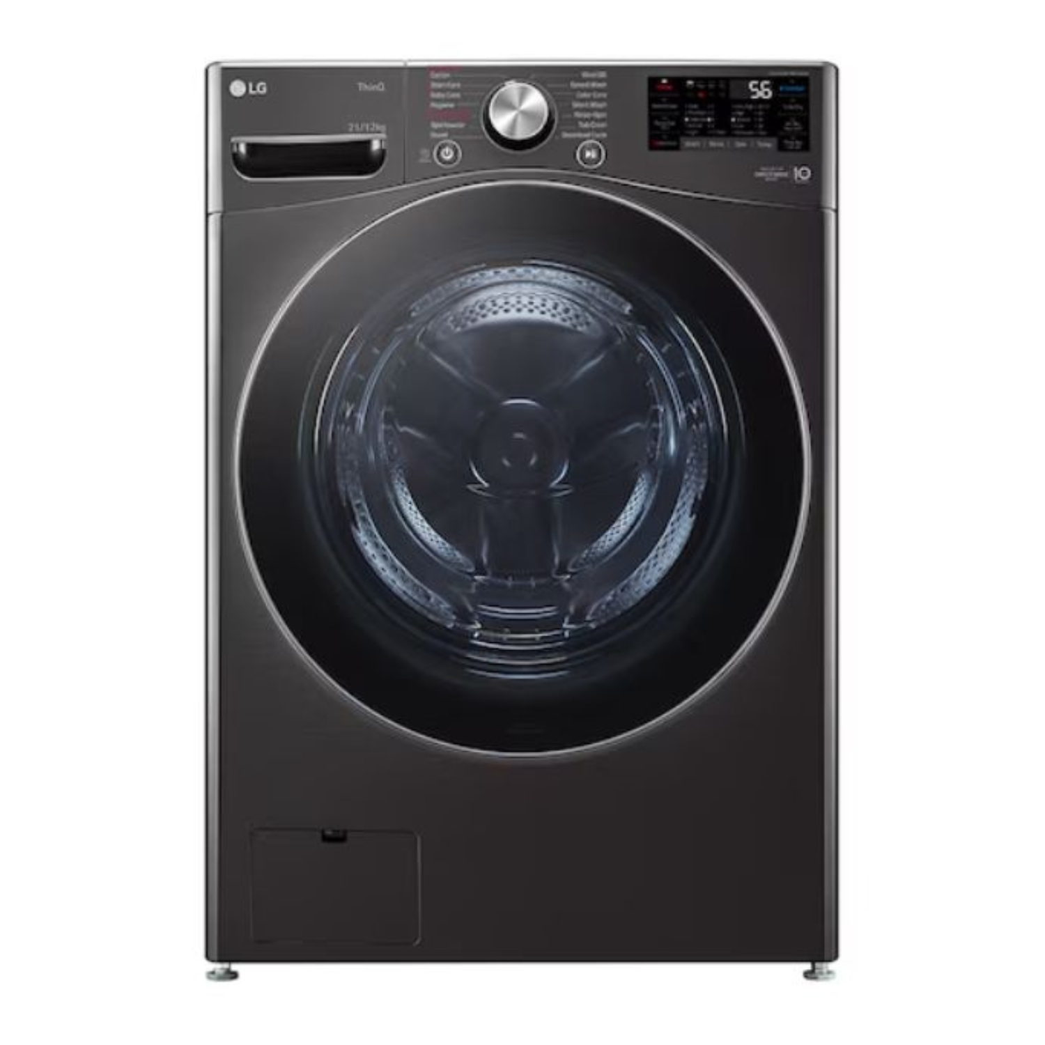 21/12kg LG AI Direct Drive Front Load Washer Dryer Black Steel