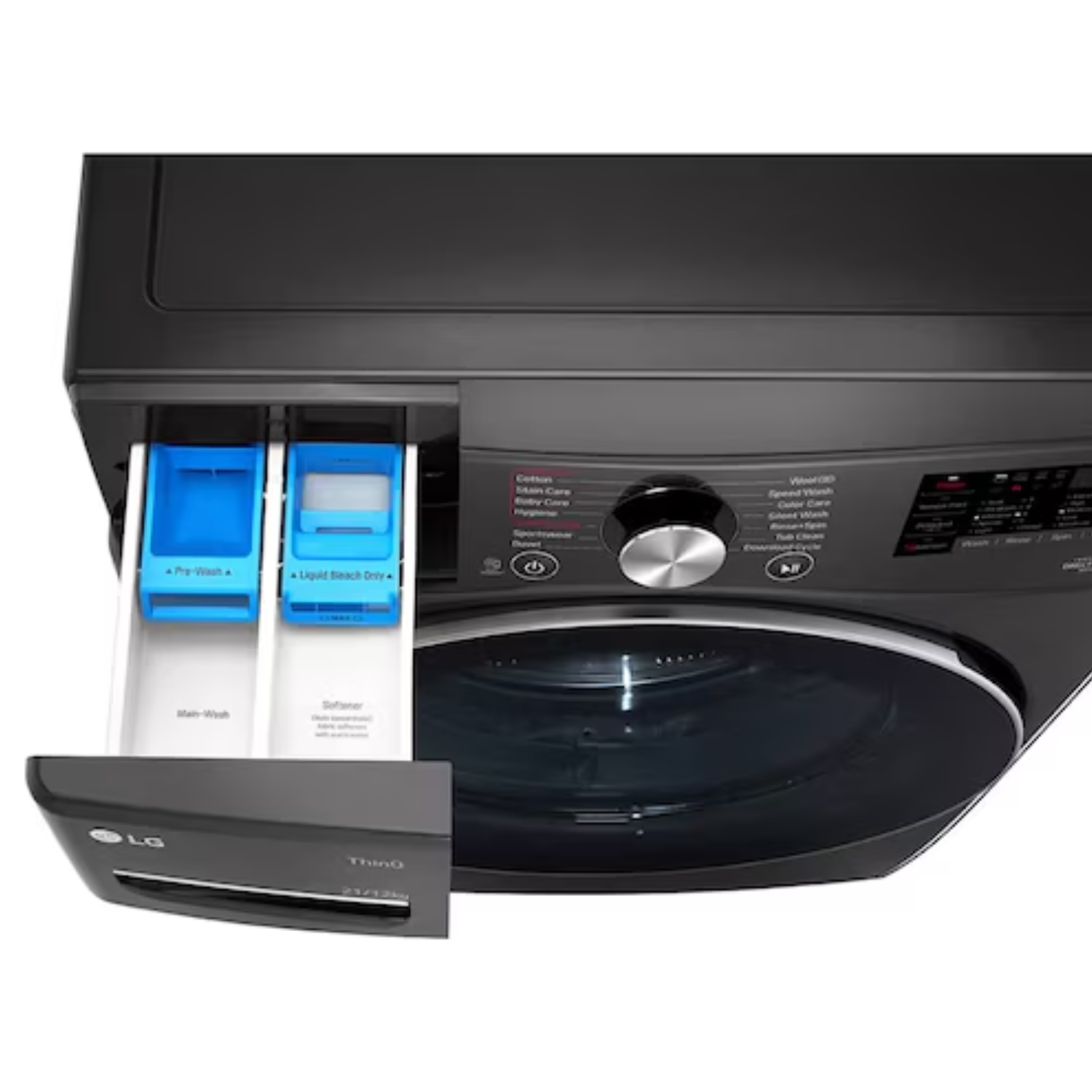 21/12kg LG AI Direct Drive Front Load Washer Dryer Black Steel