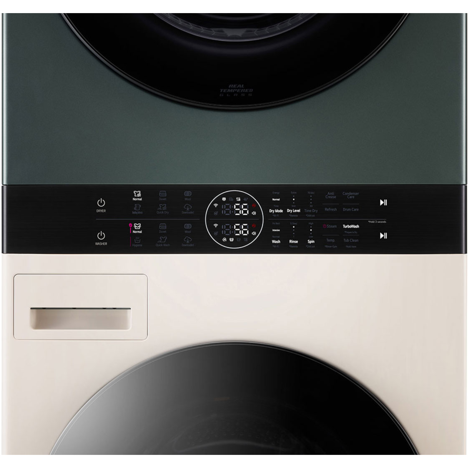 21/16kg LG AI DD™ Front Load WashTower™ Green/Beige