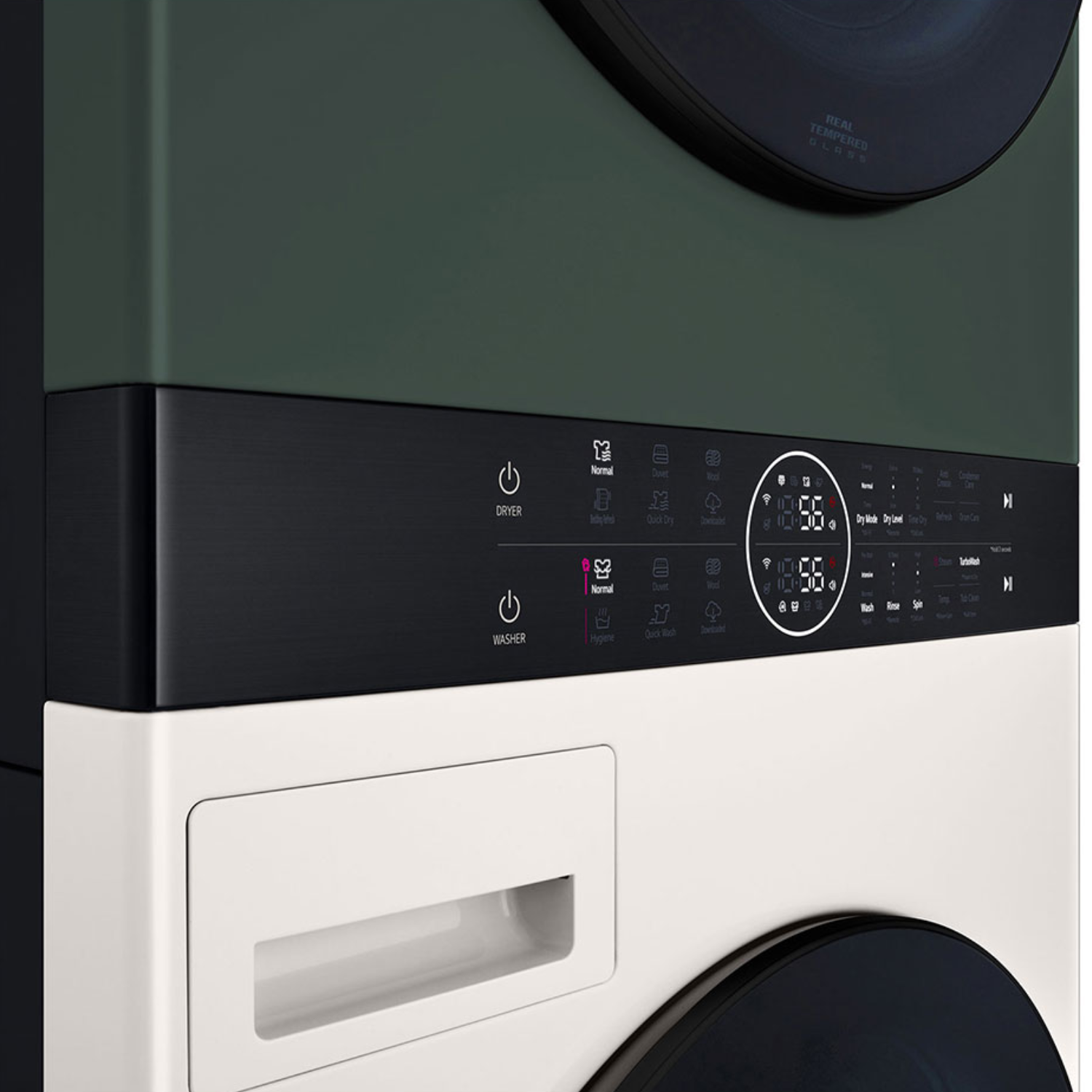 21/16kg LG AI DD™ Front Load WashTower™ Green/Beige
