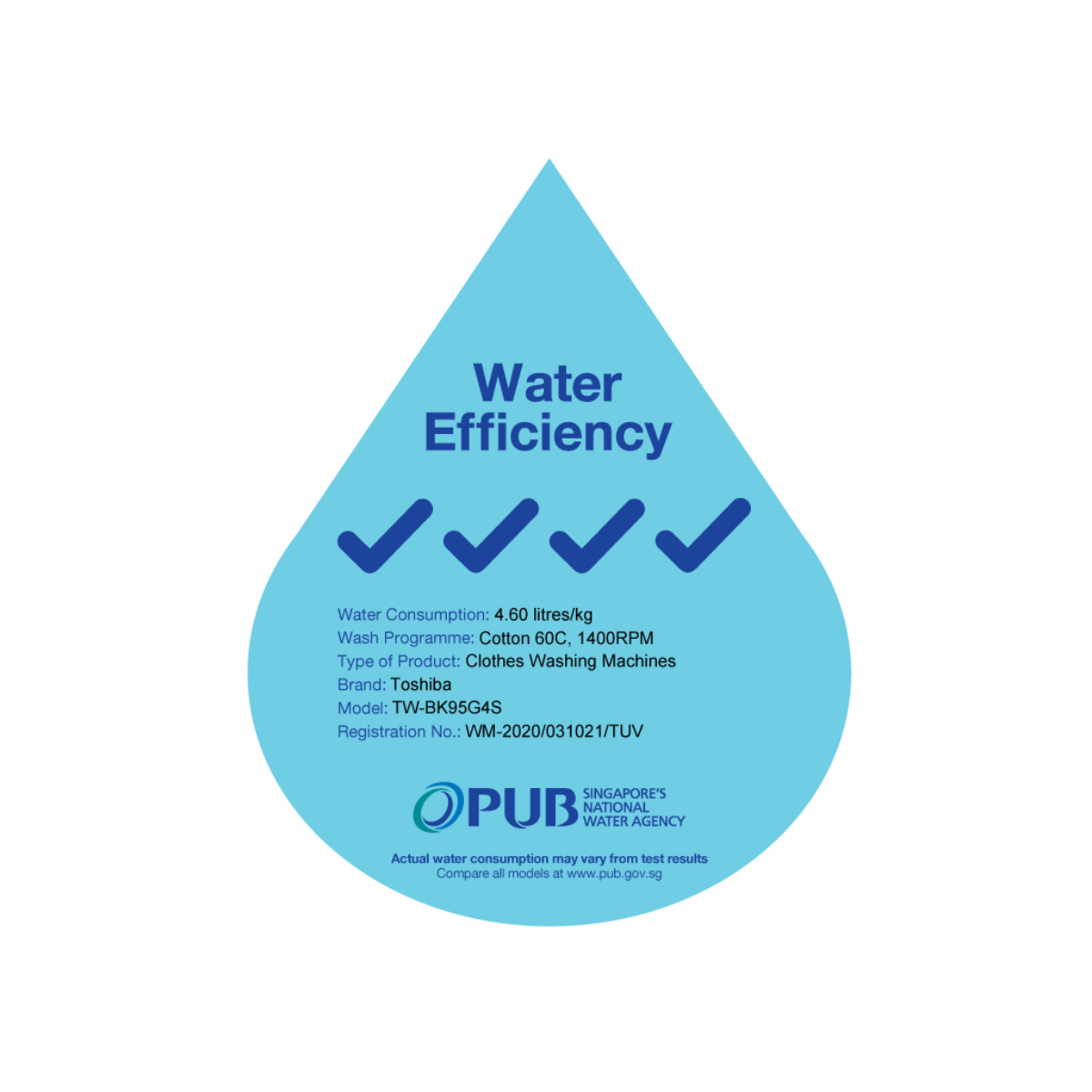 8.5kg Toshiba Front Load Washing Machine in Grey