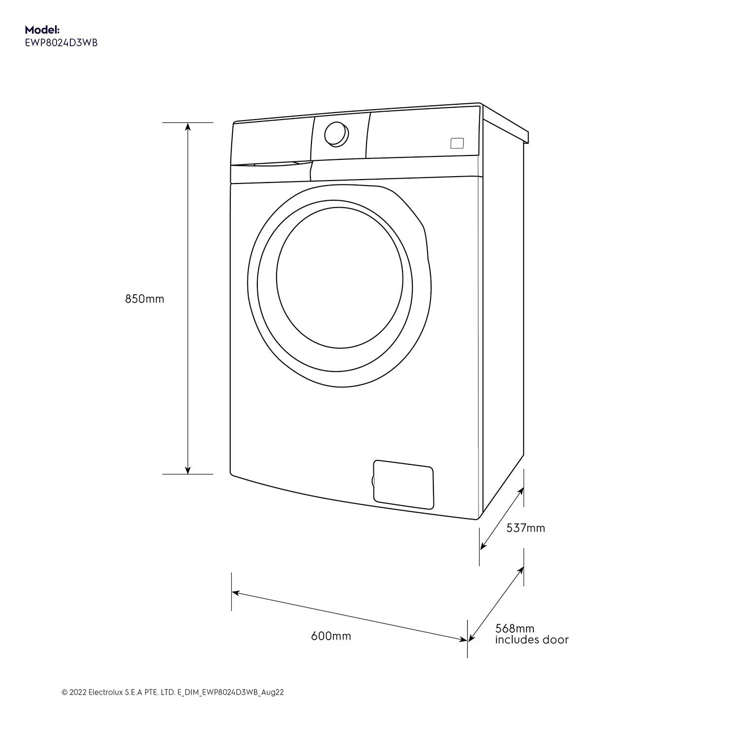 8/5kg Electrolux UltimateCare 300 Washer Dryer