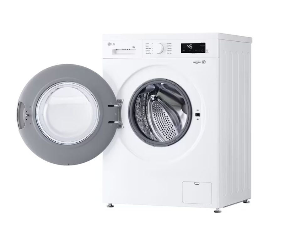 8kg LG Front Load Washing Machine White