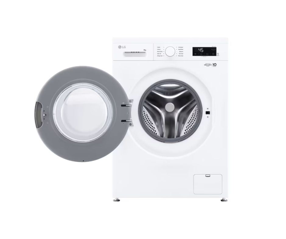 8kg LG Front Load Washing Machine White