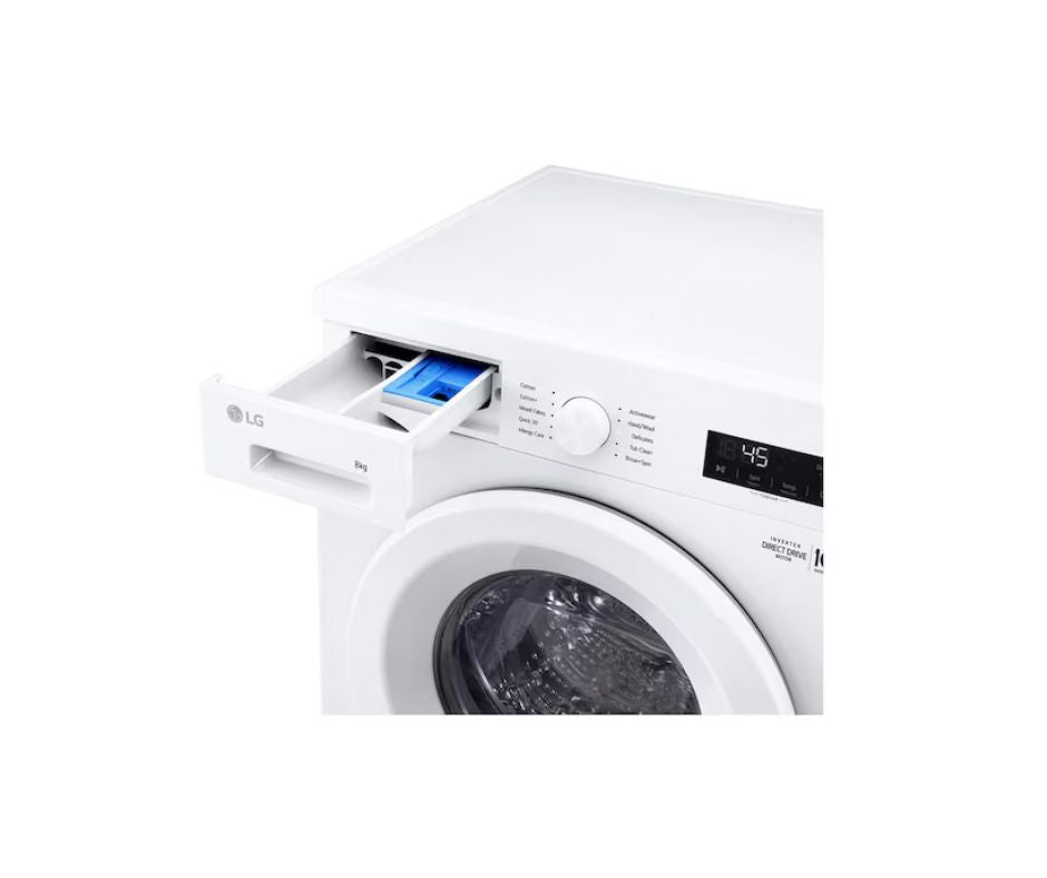 8kg LG Front Load Washing Machine White