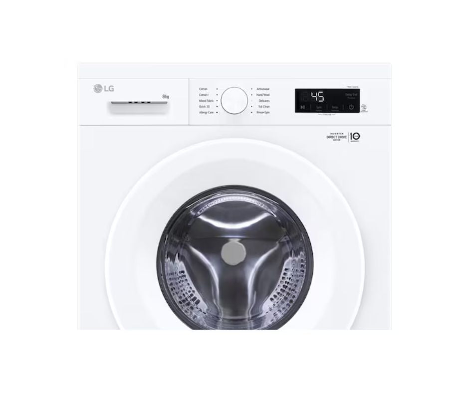 8kg LG Front Load Washing Machine White