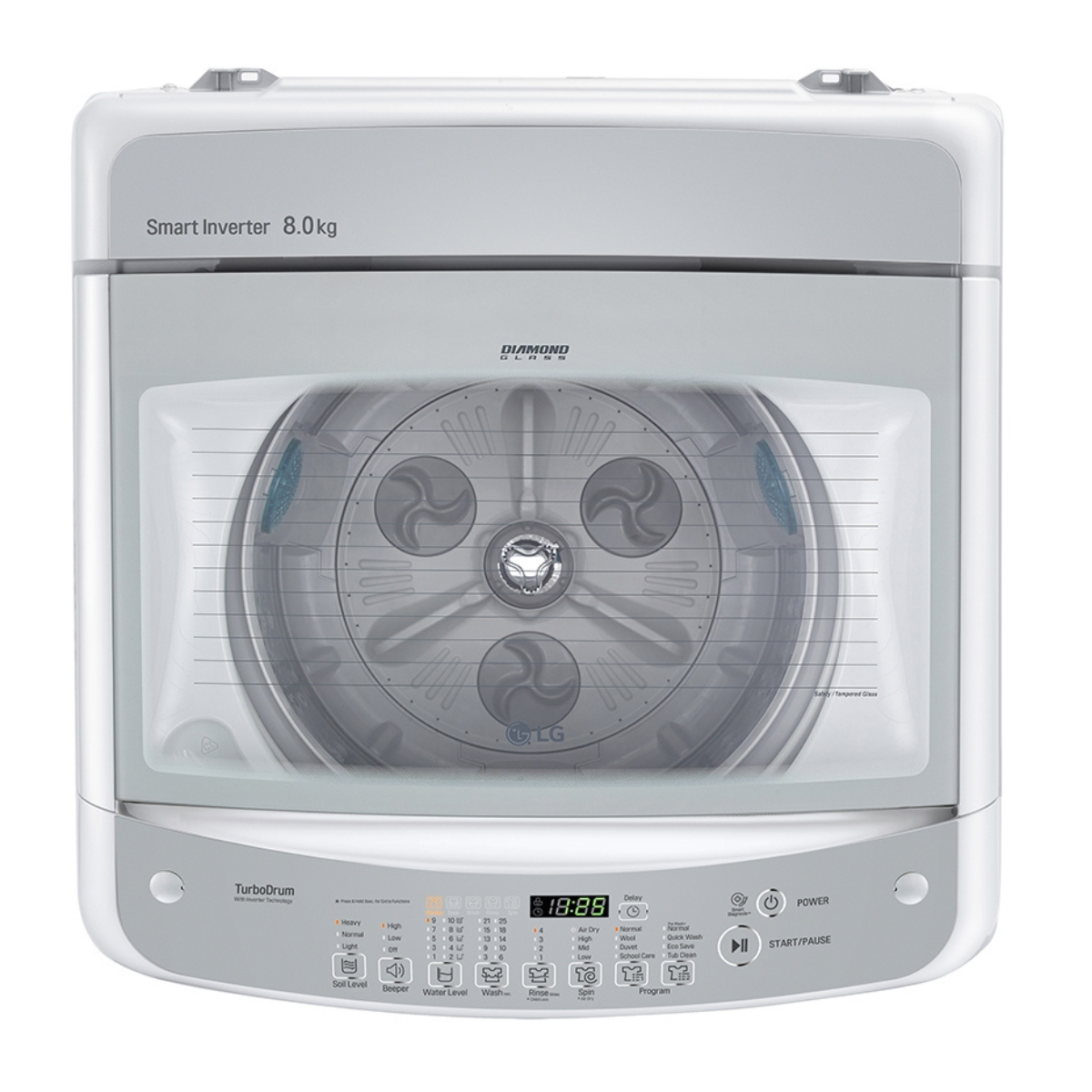8kg LG Smart Inverter Top Load Washing Machine White