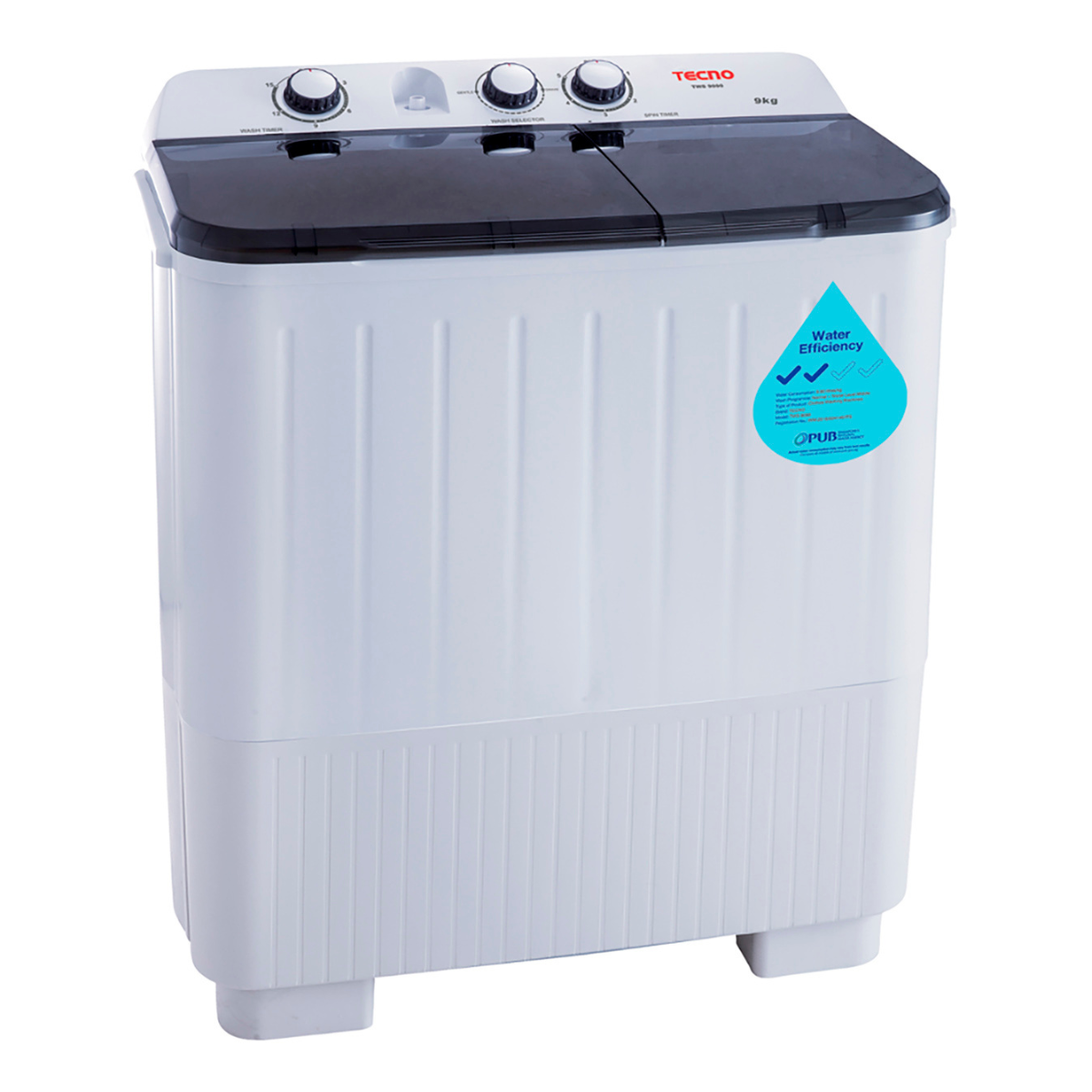 9kg Tecno Semi Automatic Top Load Washer