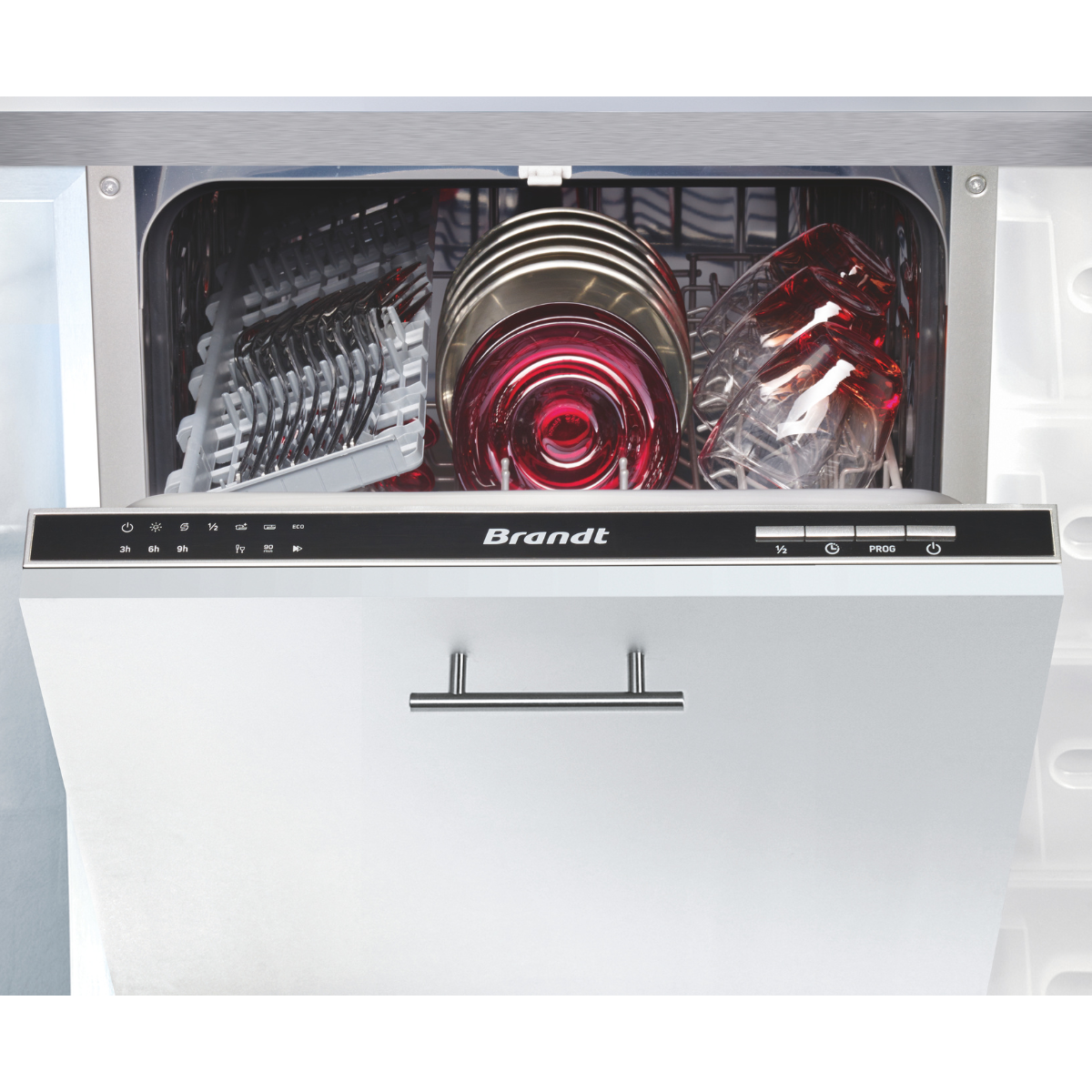 Brandt 45cm Semi Built-in Fully Integrated Dishwasher Black