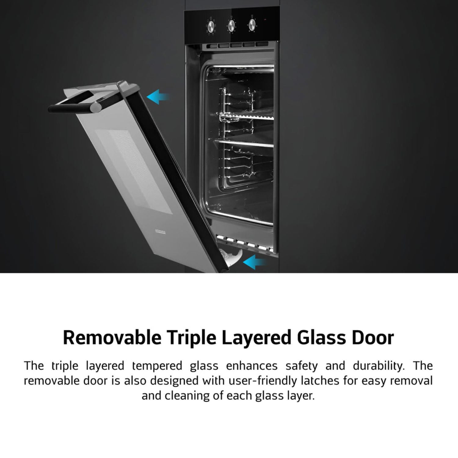 60cm EuropAce EBO3821DBK - 82L Built-in Oven (Mechanical Knob)