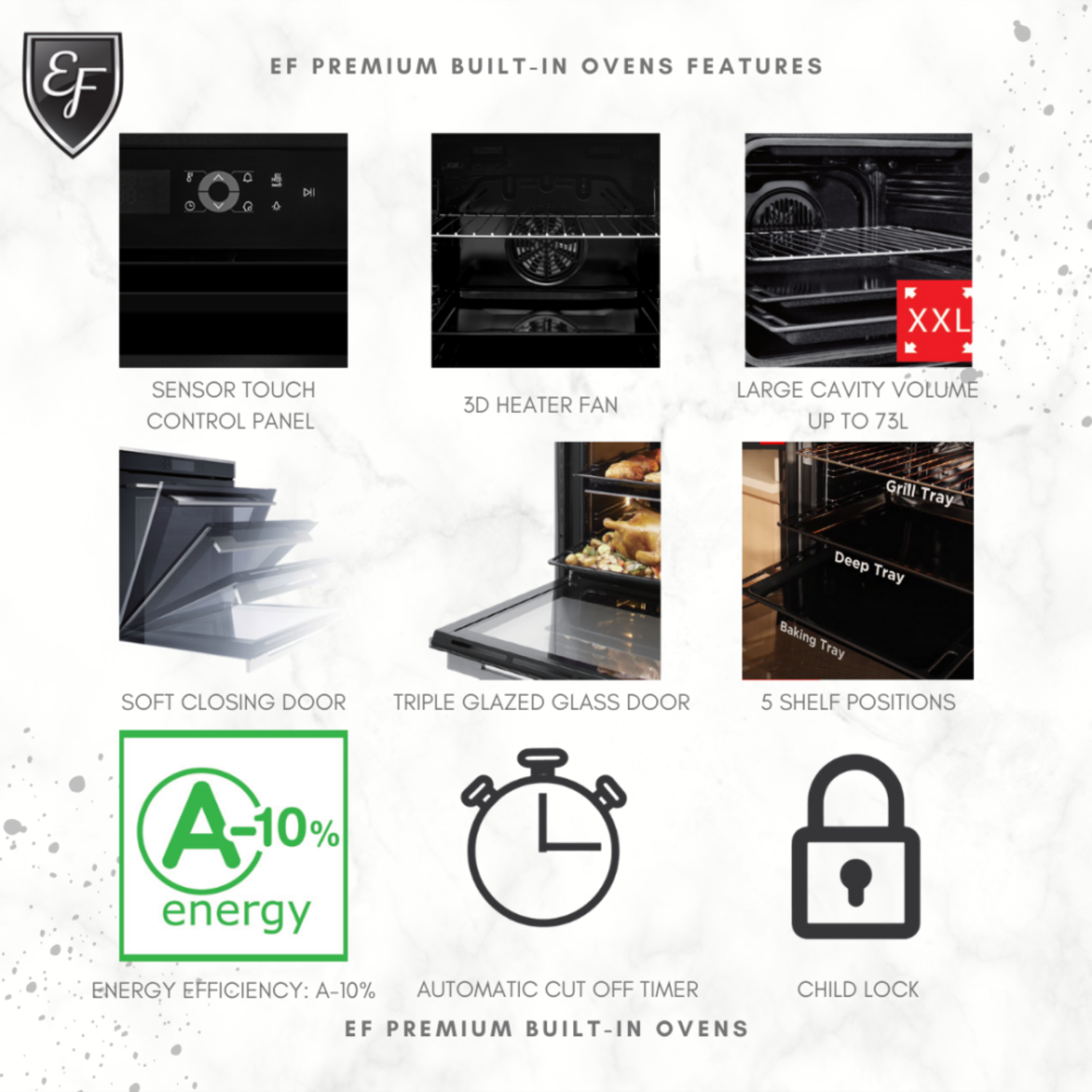 EF BO AE 63 A - 73L 6 Functions Built-in Oven