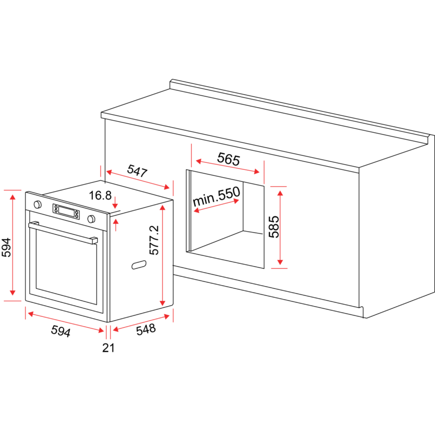 EF BO AE 63 A - 73L 6 Functions Built-in Oven