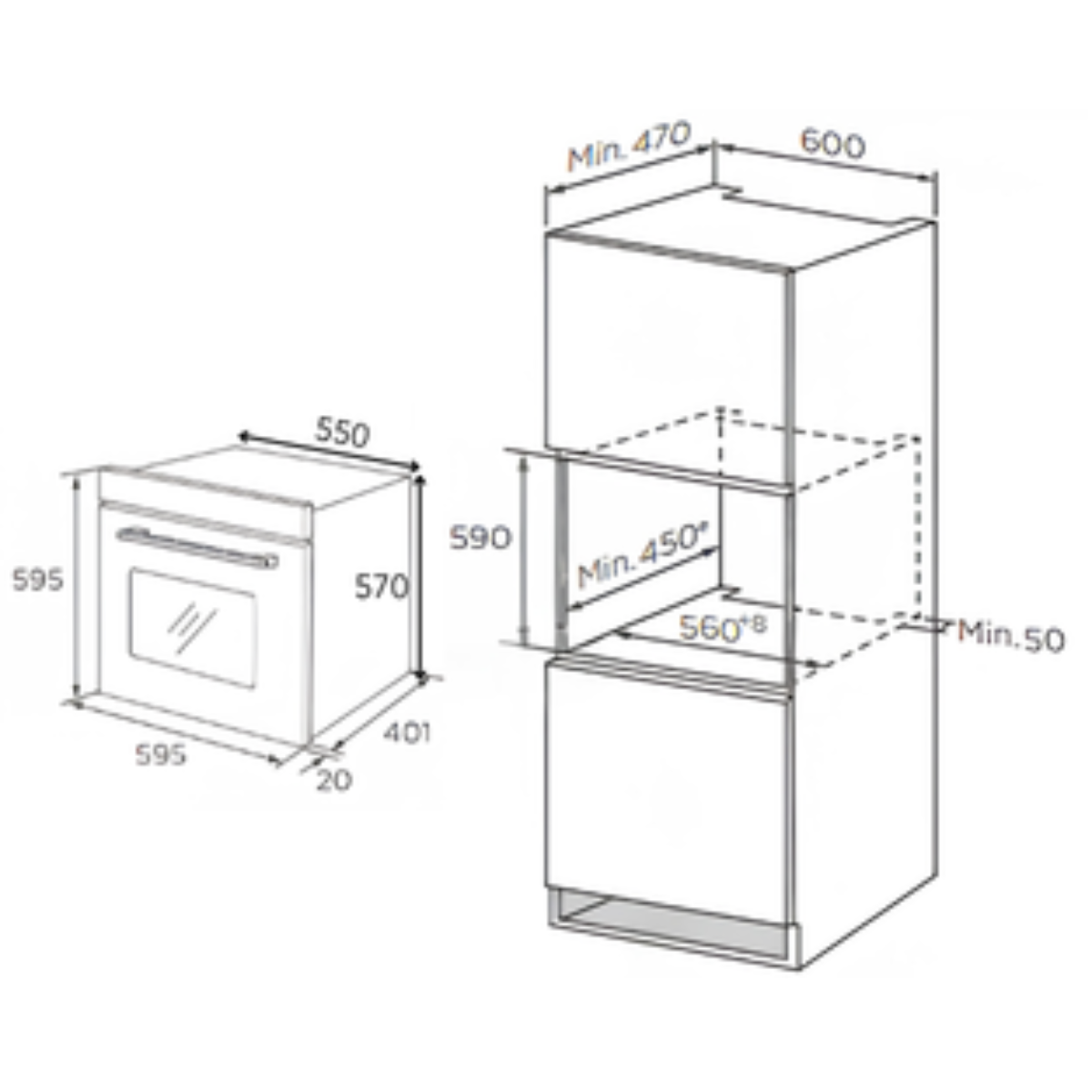 EF BO GE 0670AF M - 68L 6 Functions Built-in Air Fry Oven
