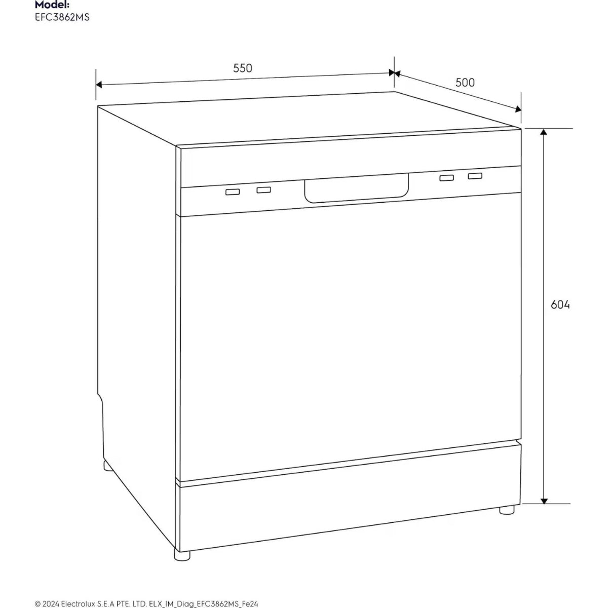 Electrolux EFC3862MS 55cm Freestanding Dishwasher 2 Ticks
