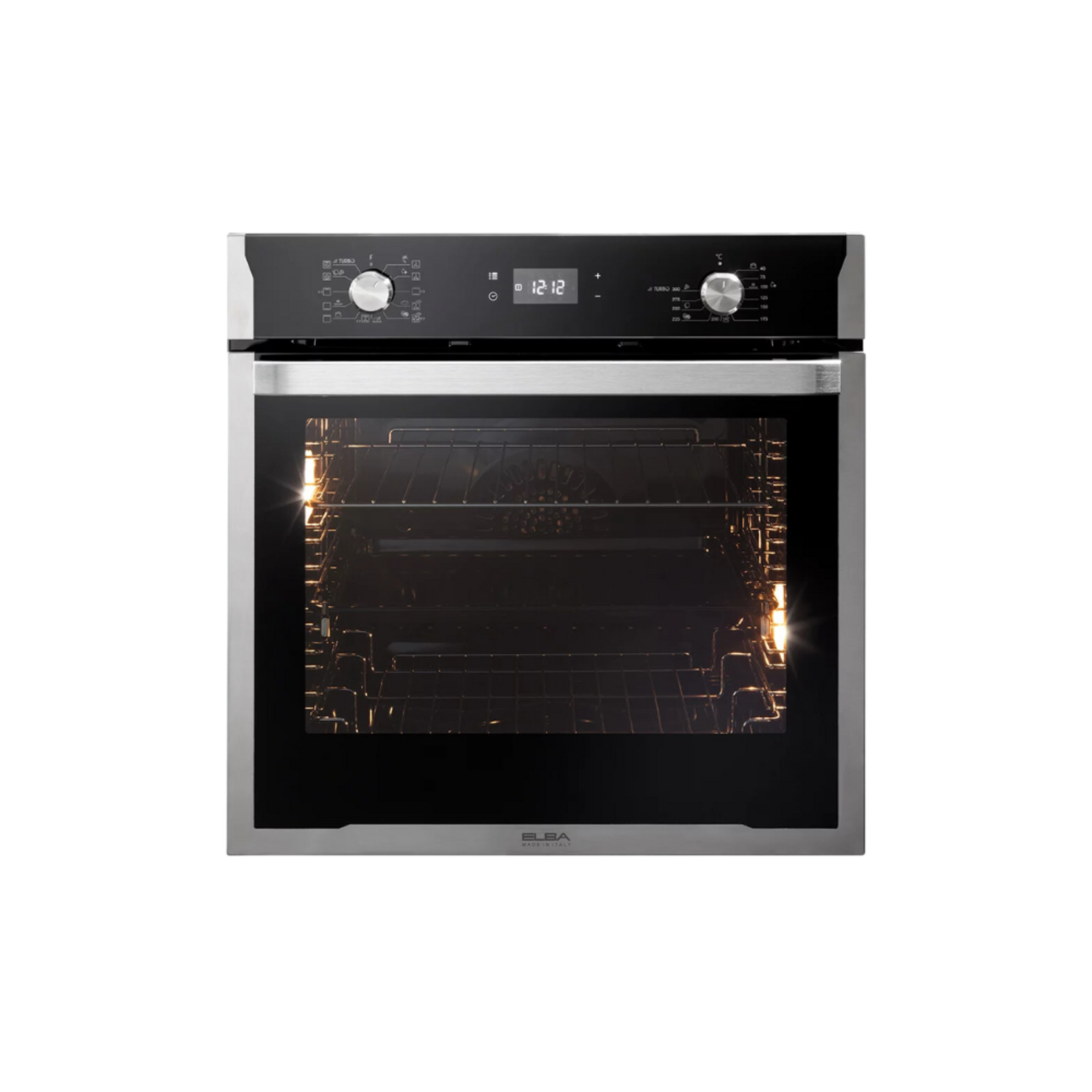Elba EL 11 XLB 300 - 74L 11 Multi-function Built-in Oven Black Glass with Steel Rim