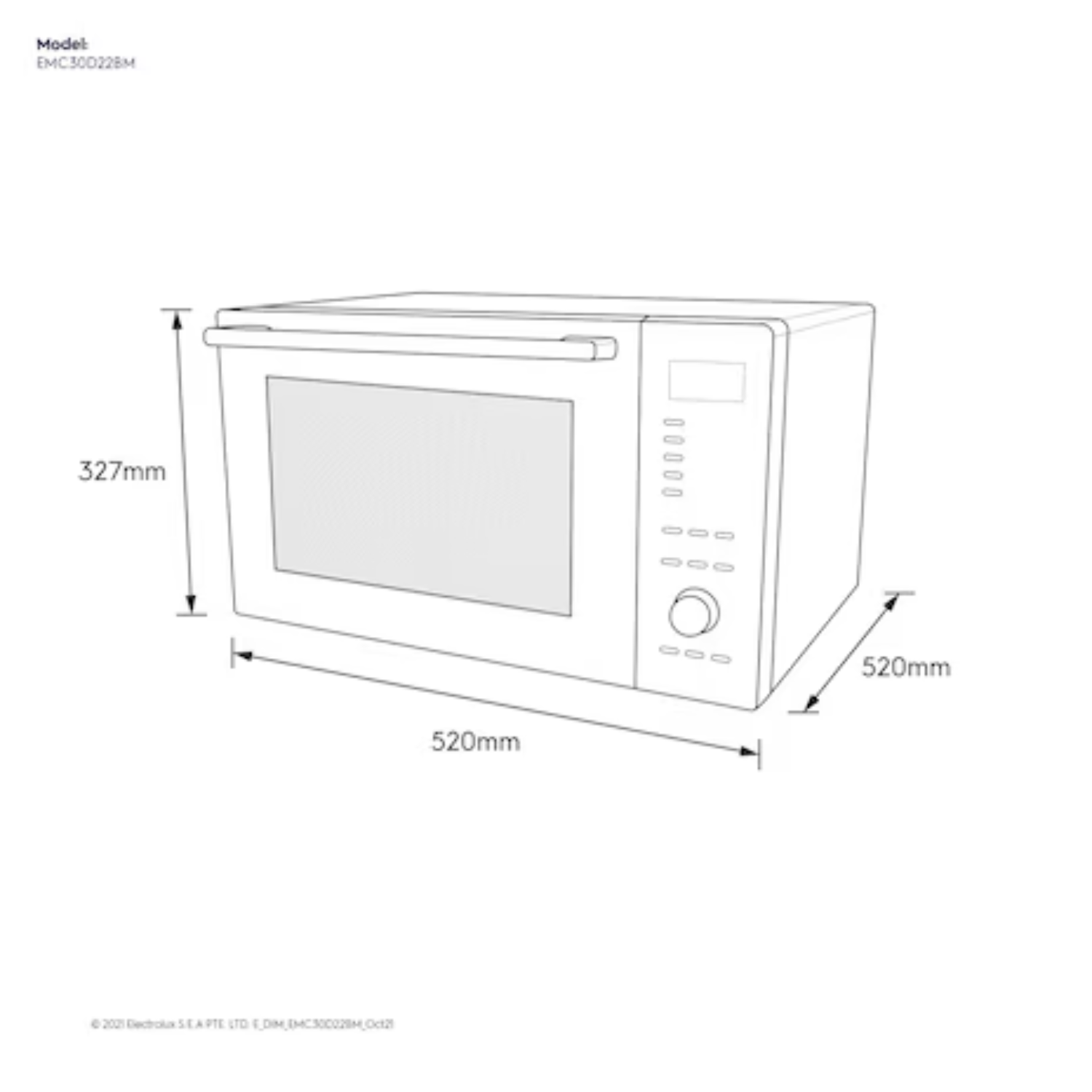 Electrolux EMC30D22BM - 30L 32 Programs Convection Microwave Oven