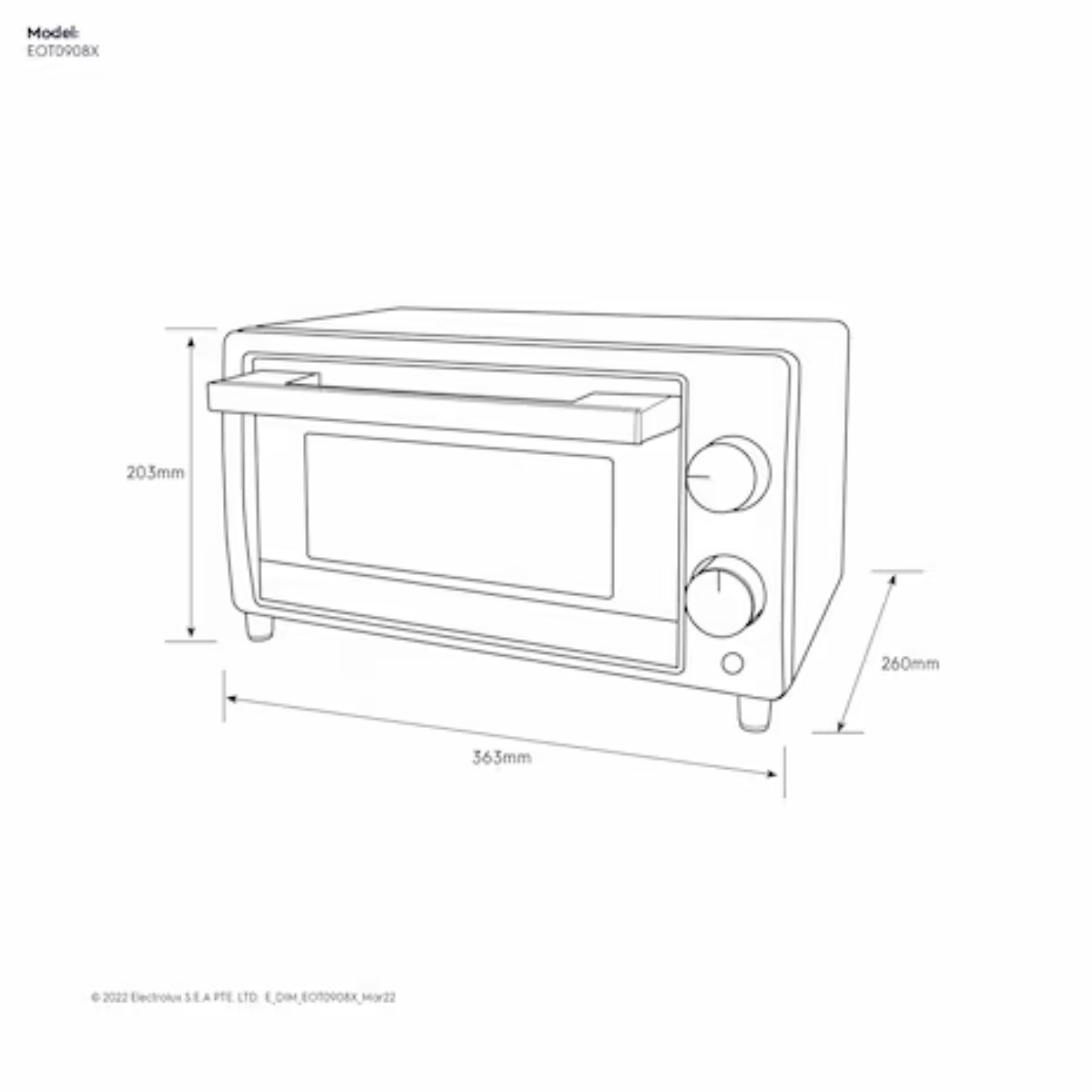Electrolux EOT0908X - 9L Freestanding Oven Toaster