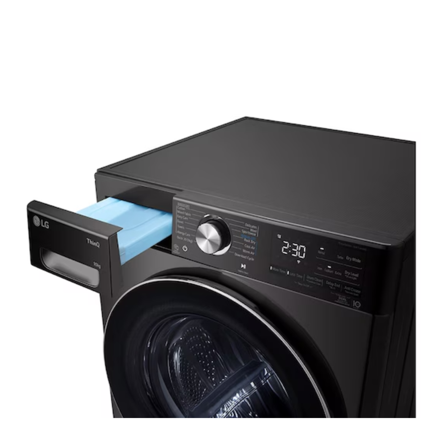 10kg LG Dual Inverter Front Load Heat Pump Dryer Black Steel