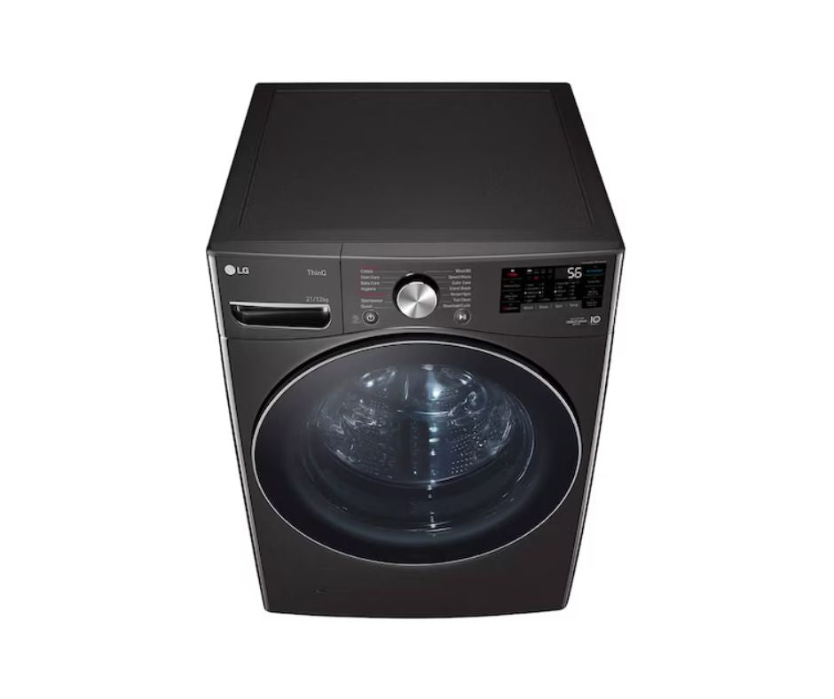 21/12kg LG AI Direct Drive Front Load Washer Dryer Black Steel