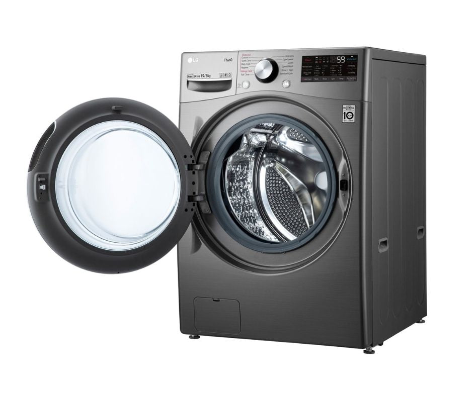 15/8kg LG AI Direct Drive Front Load Washer Dryer Silver