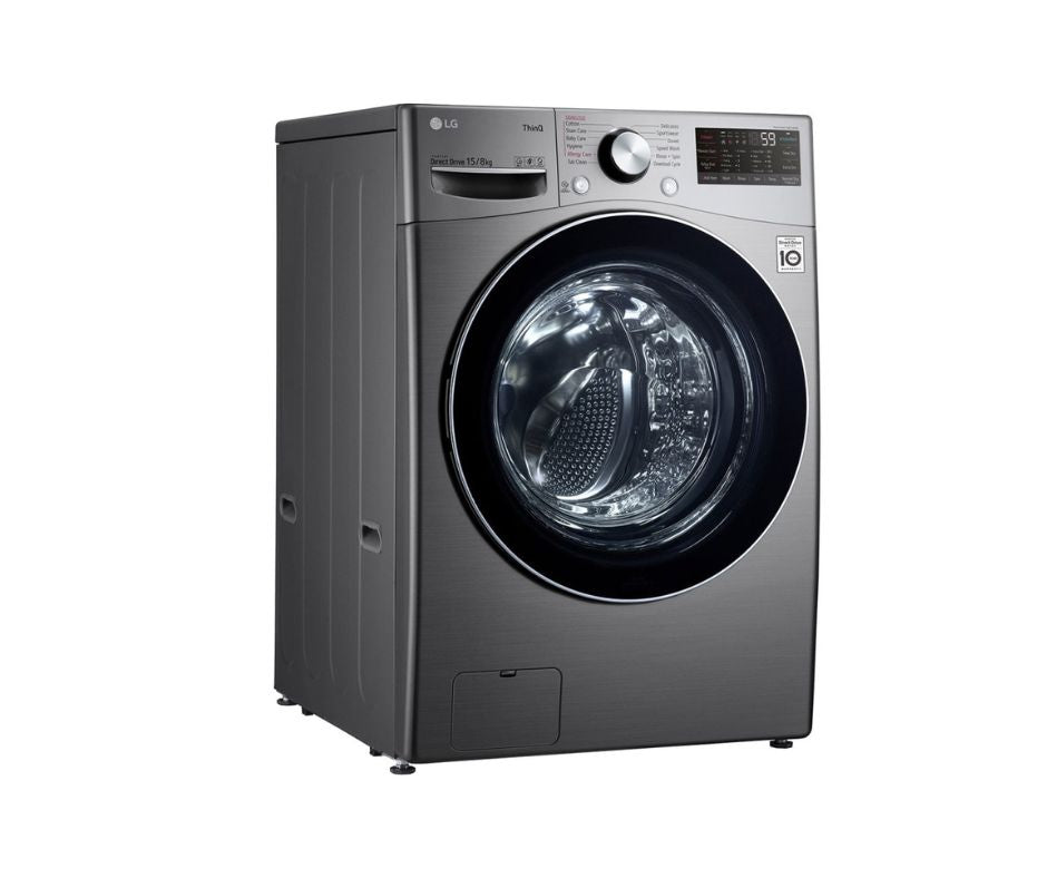 15/8kg LG AI Direct Drive Front Load Washer Dryer Silver