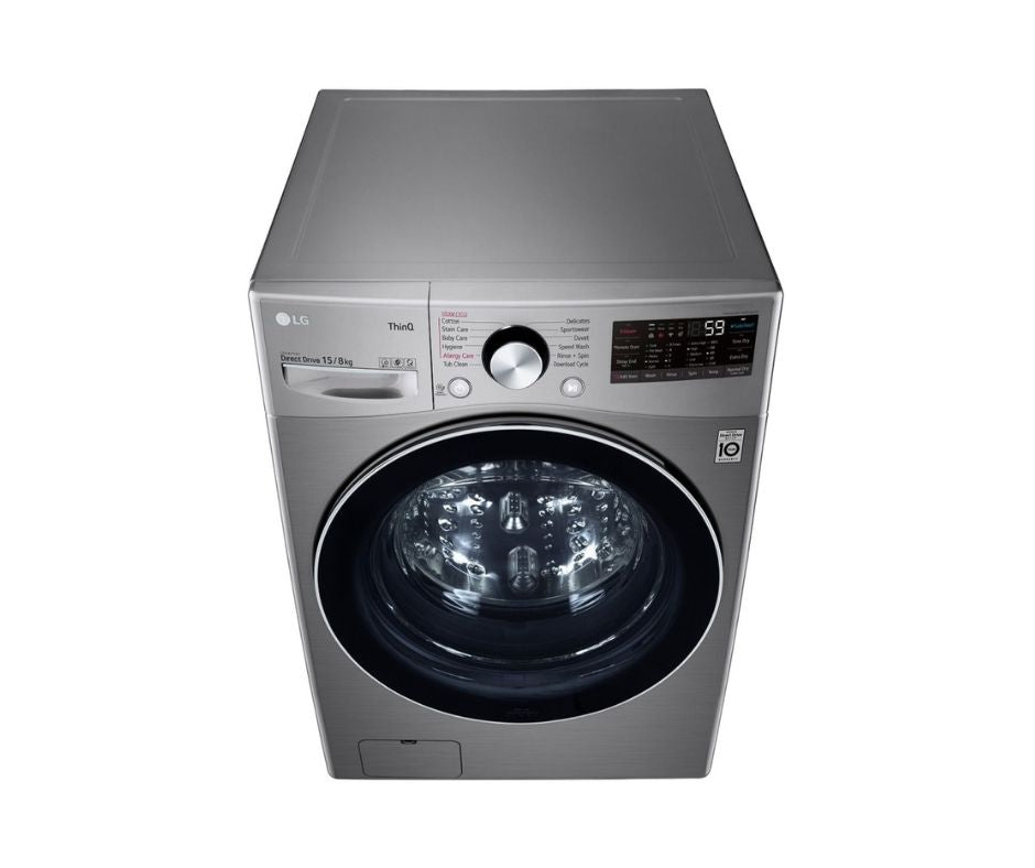 15/8kg LG AI Direct Drive Front Load Washer Dryer Silver
