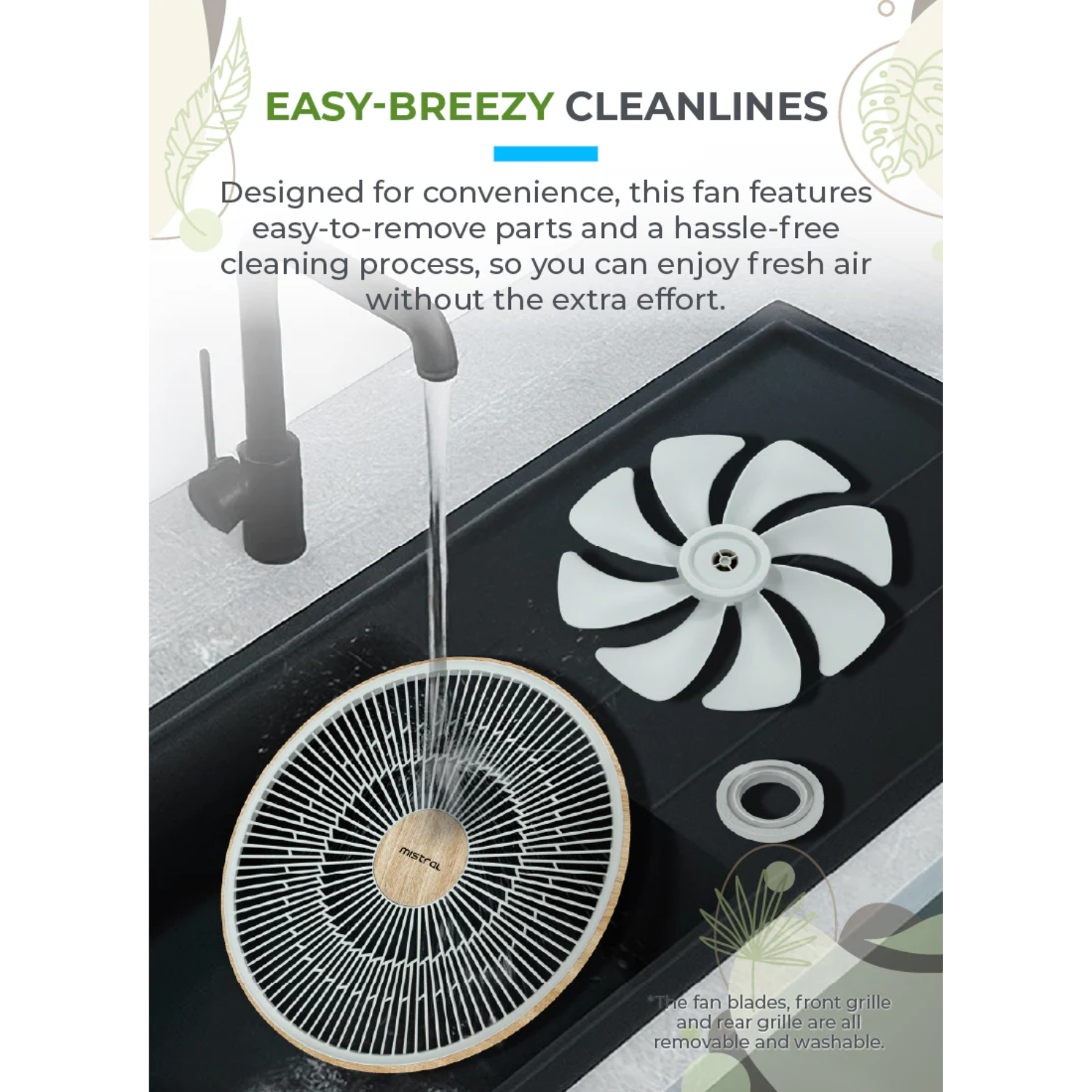 Mistral MHV1424DRW-G - 14” DC High Velocity Stand Fan with Wi-Fi & Remote