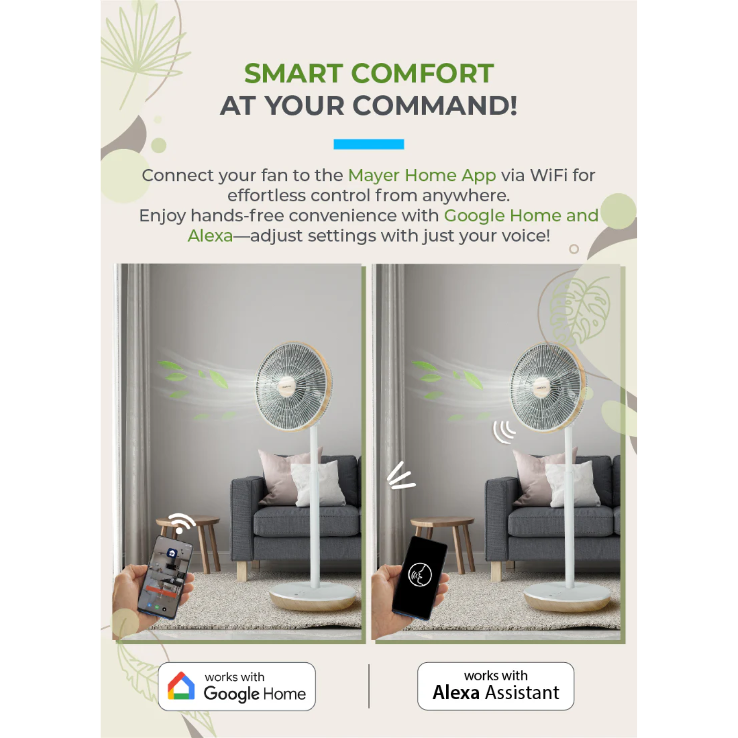 Mistral MHV1424DRW-G - 14” DC High Velocity Stand Fan with Wi-Fi & Remote