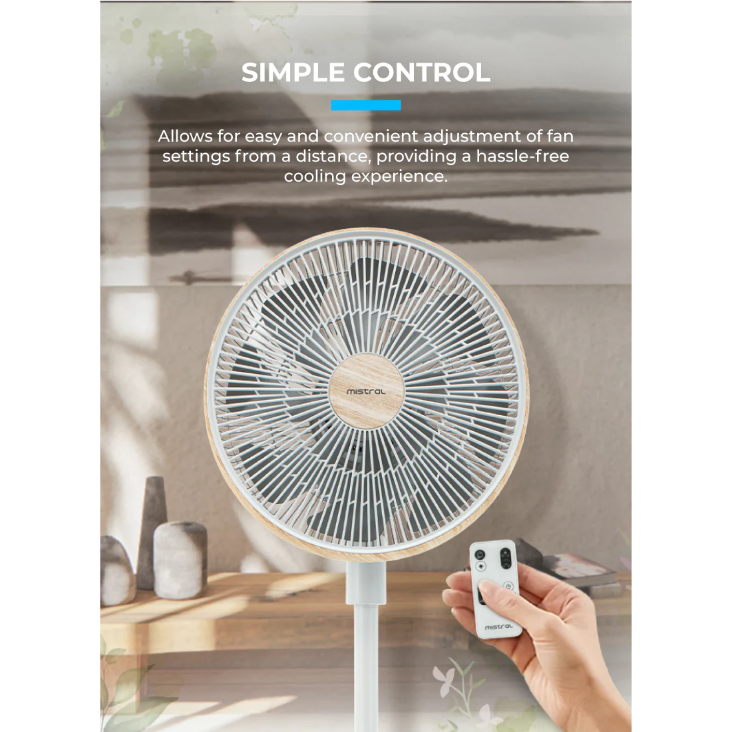 Mistral MHV1424DRW-G - 14” DC High Velocity Stand Fan with Wi-Fi & Remote