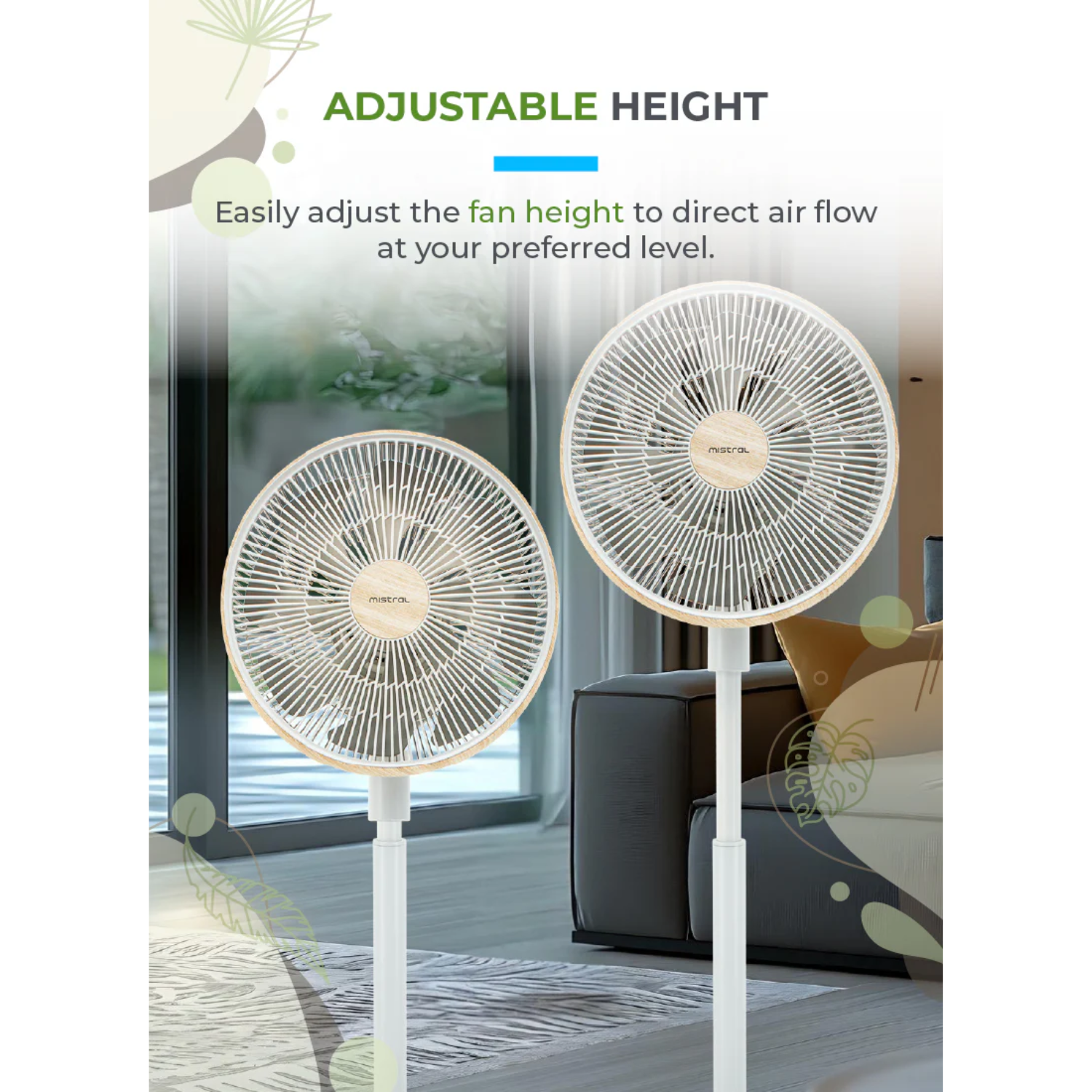 Mistral MHV1424DRW-G - 14” DC High Velocity Stand Fan with Wi-Fi & Remote