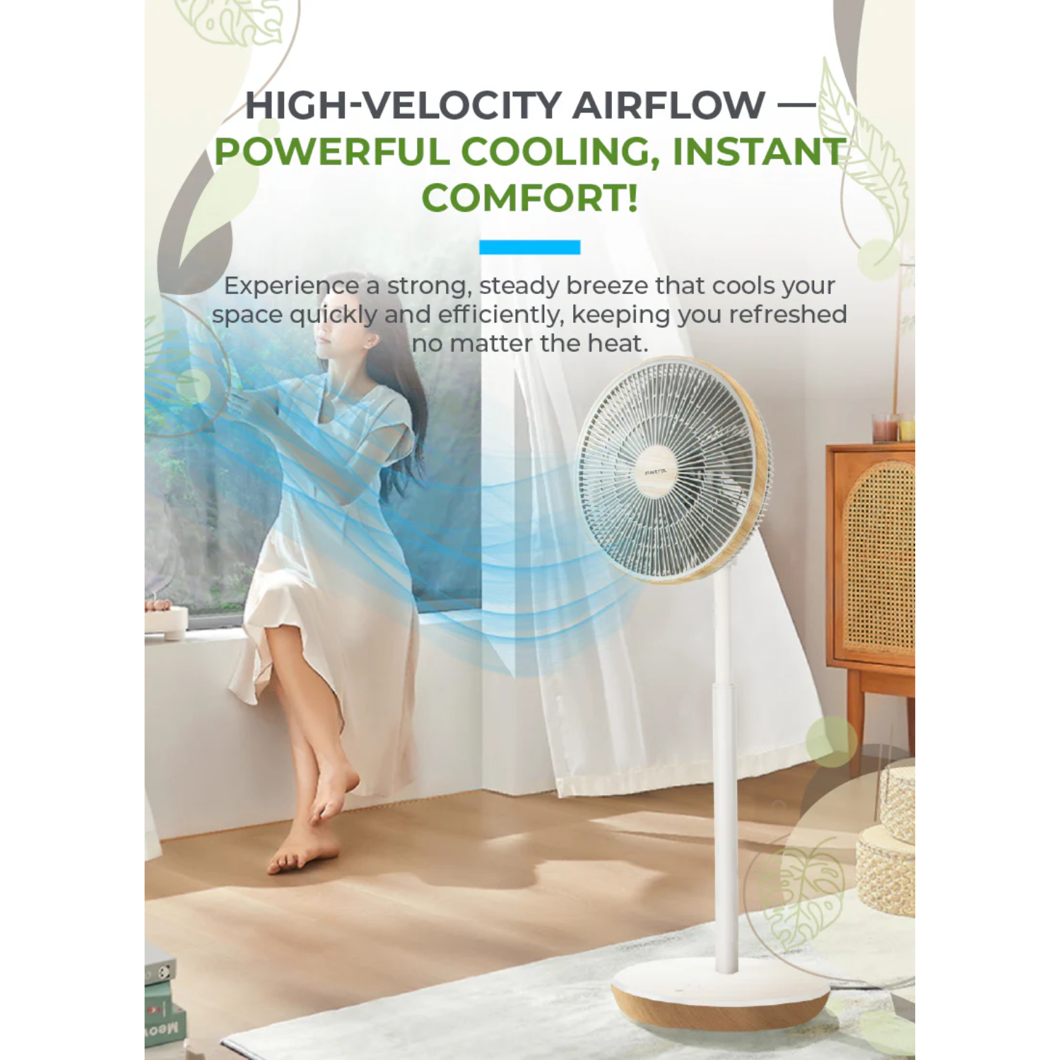 Mistral MHV1424DRW-G - 14” DC High Velocity Stand Fan with Wi-Fi & Remote
