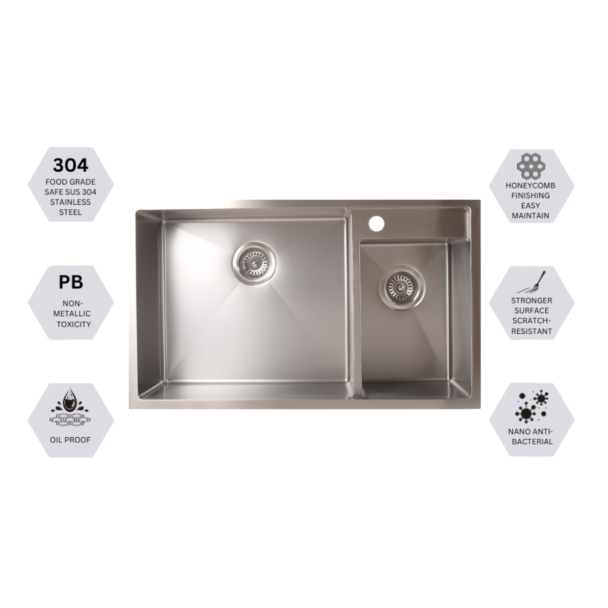 Turbo TS860-HC SS - 86cm Honeycomb Sink